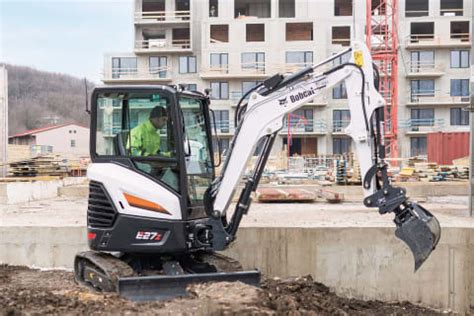 Thematic photo of a Bobcat excavator working on a construction site