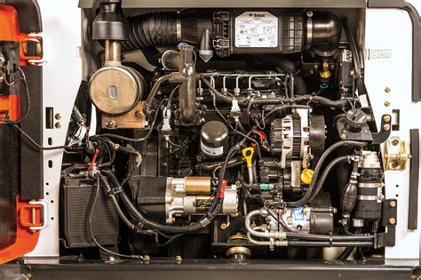 Detailed diagram or cutaway of a Bobcat engine compartment with its waterproof cover