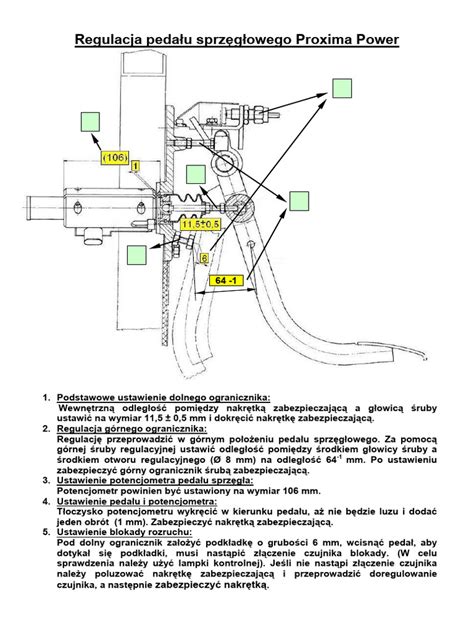Instrukcja regulacji łapek docisku sprzęgła T-25 - schemat odległości