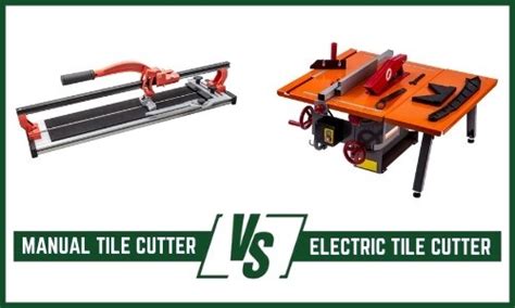 Infographic comparing manual and electric tile cutters