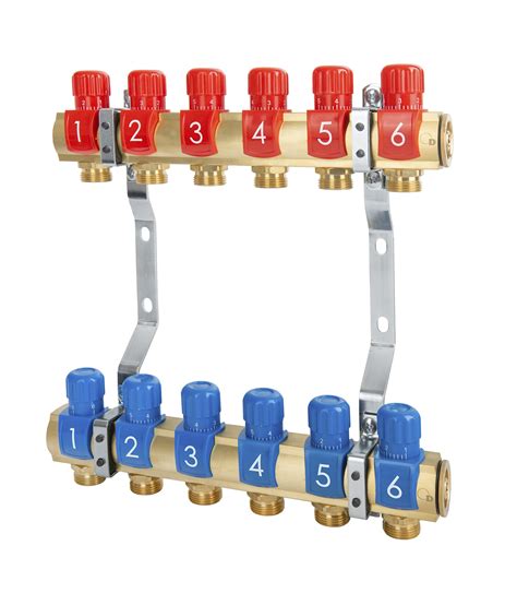 zdjęcie rozdzielacza hydraulicznego z zaznaczonymi zaworami przeciążeniowymi