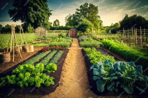 Thematic photo of a beautiful, well-maintained garden with flowers and vegetables, emphasizing the joy of gardening