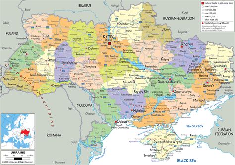 Mapa Ukrainy z zaznaczonymi regionami rolniczymi