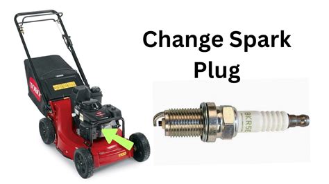 Diagram showing common maintenance points on a lawn mower (e.g., blade, spark plug, air filter, oil fill)
