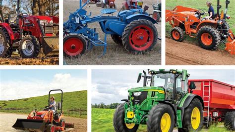 Infographic showing different applications of garden tractors