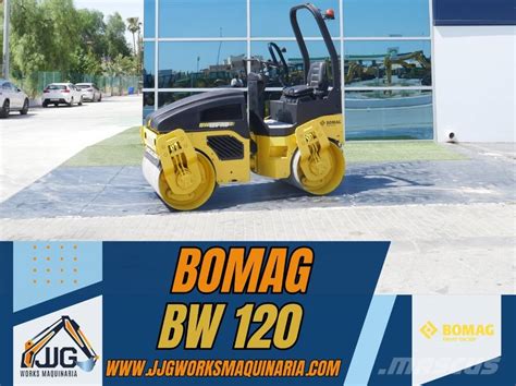 Schematyczny rysunek walca Bomag BW 120 AD-4 z zaznaczonymi kluczowymi elementami