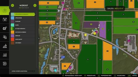 Mapa z widokiem nawożenia gleby w Farming Simulator 17