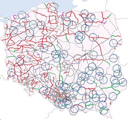 mapa: trasy transportowe pomiędzy Polską a Szwajcarią