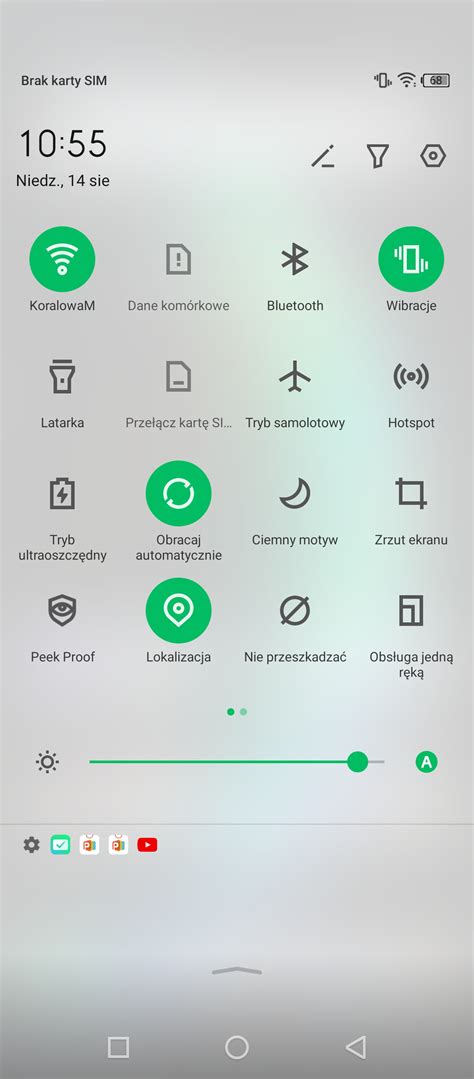 Wizualizacja panelu SMART COCKPIT na smartfonie