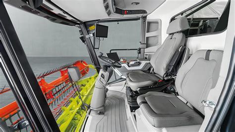 Interior of CLAAS combine harvester cabin