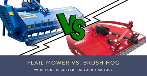 Comparison diagram of a rotary mower vs. a flail mower, highlighting the different cutting mechanisms