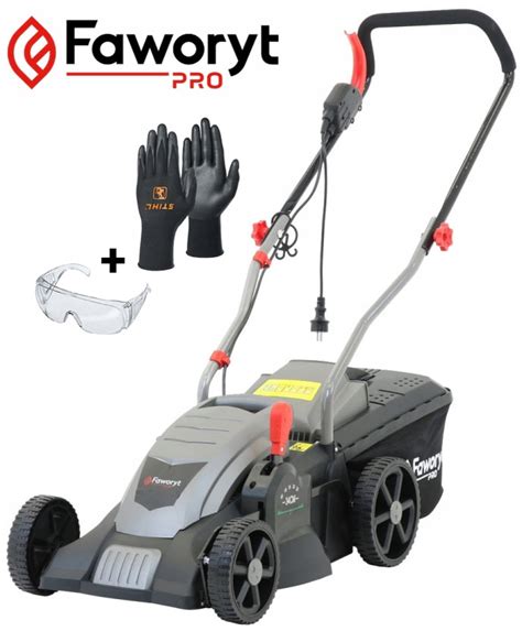 Thematyczne zdjęcie kosiarki elektrycznej Faworyt Pro GTK 1400 w akcji na trawniku