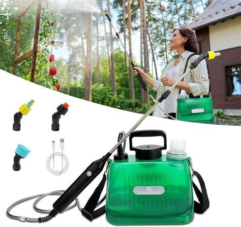 Infographic showing various uses of wheeled sprayers (gardening, cleaning, disinfection)