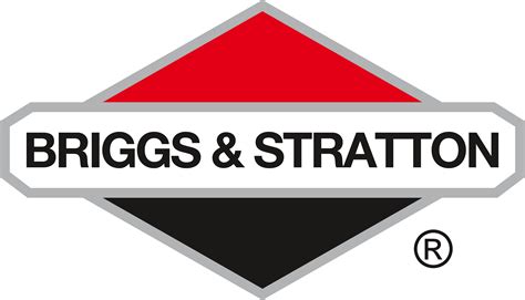 logo Briggs&Stratton i Leroy Merlin na tle sprzętu ogrodowego