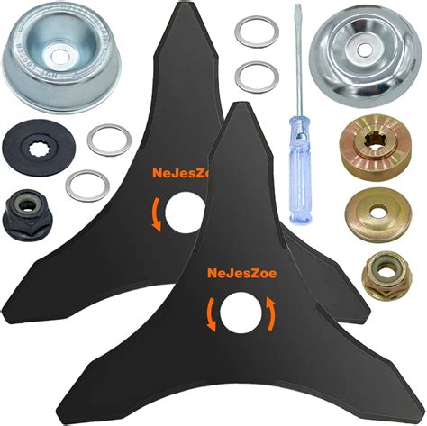 Assortment of Stihl brushcutter accessories (different heads, blades, harnesses)