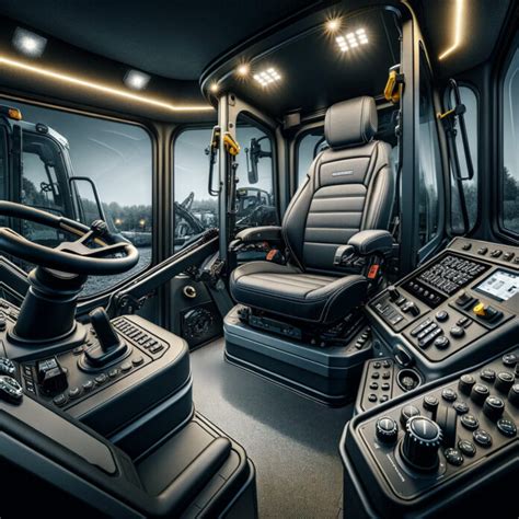 Photo of a modern JCB backhoe loader cabin interior