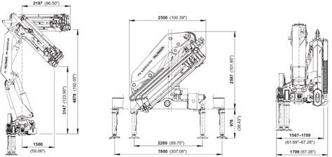 Detailed technical drawing or diagram of the HIAB 017T crane