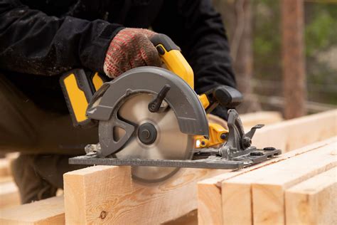 Thematic photo of a circular saw in action cutting wood