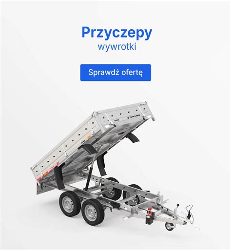 Schemat budowy przyczepy wywrotki trzystronnej z zaznaczonymi osiami i systemem wywrotu