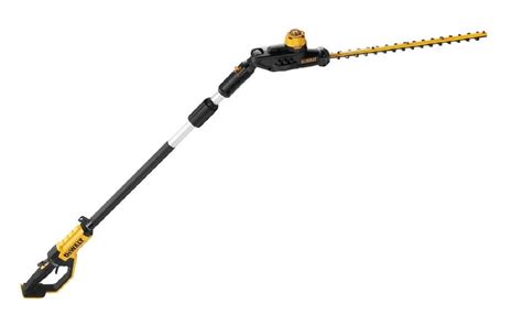 Zdjęcie produktu: akumulatorowe nożyce do żywopłotu DeWalt DCM583N 36V z widoczną osłoną akumulatora