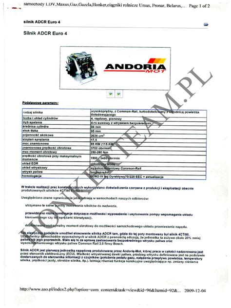 Schemat budowy silnika Andoria S-15