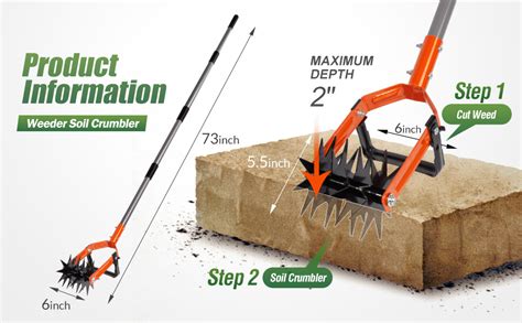 Infographics showing the features of the cultivator: star wheels, connection system