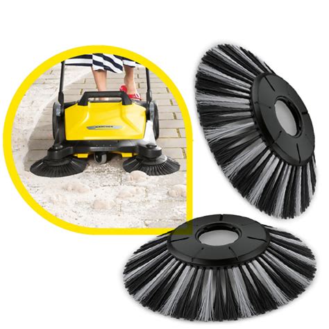 Schemat działania obrotowych szczotek w zamiatarce Kärcher