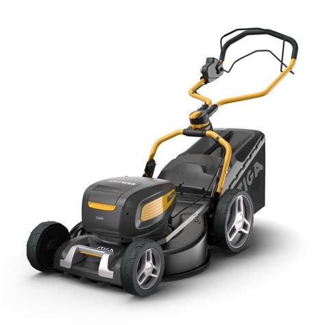 Thematic photo of a Stiga electric lawnmower on a well-maintained lawn