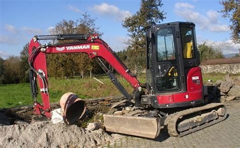 Thematic photo of a Yanmar mini excavator working on a construction site