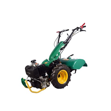 Thematic photo of a versatile garden tiller with various attachments