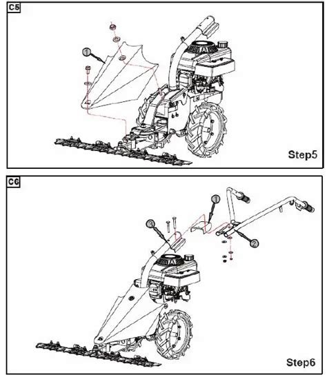 Diagram showing the engagement mechanism of a scythe mower's cutting bar