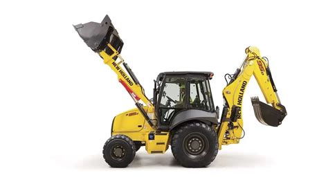The New Holland NH 95 backhoe loader in action on a construction site