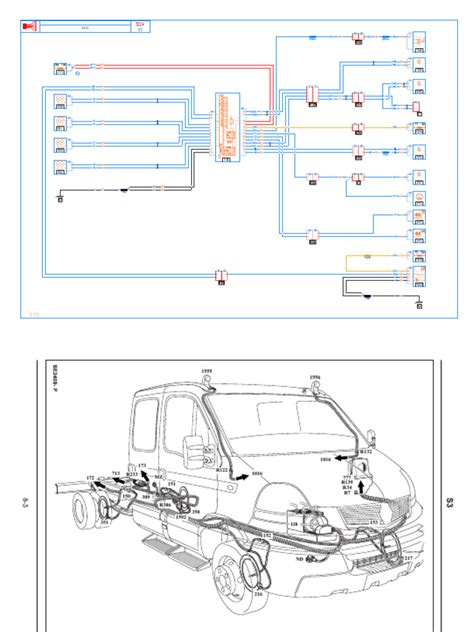Schemat Renault Mascott z zaznaczeniem kluczowych elementów konstrukcyjnych