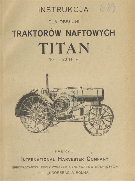 Ogłoszenie dotyczące ciągników Titan, na których wzorowano się konstruując polski traktor