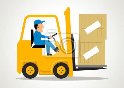 Schematyczny rysunek wózka widłowego z zaznaczonymi głównymi elementami konstrukcyjnymi.