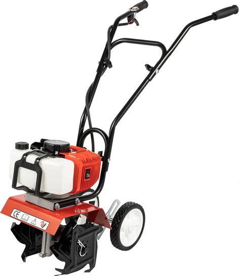 Infographic of tools and materials required for building a rototiller, clearly labeled