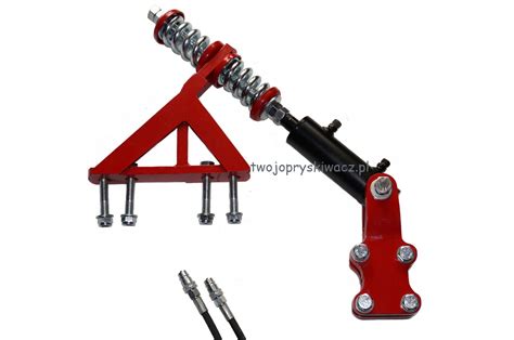 Zbliżenie na mechanizm stabilizacji belki polowej opryskiwacza