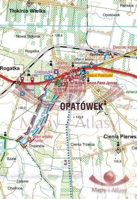 Mapa powiatu kaliskiego z zaznaczonymi terenami rolniczymi