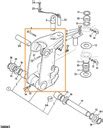 Schematyczny rysunek mechanizmu obrotu ramienia koparko-ładowarki JCB 3CX
