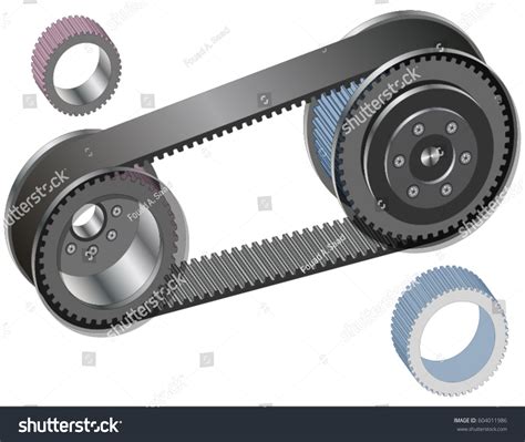 Photo of the belt drive mechanism of a petrol tiller