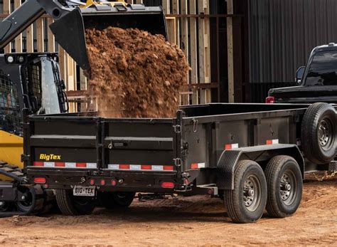 Photo of a dump trailer being serviced or undergoing technical inspection