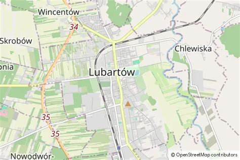 Mapa Lubartowa z zaznaczeniem potencjalnych ośrodków szkoleniowych