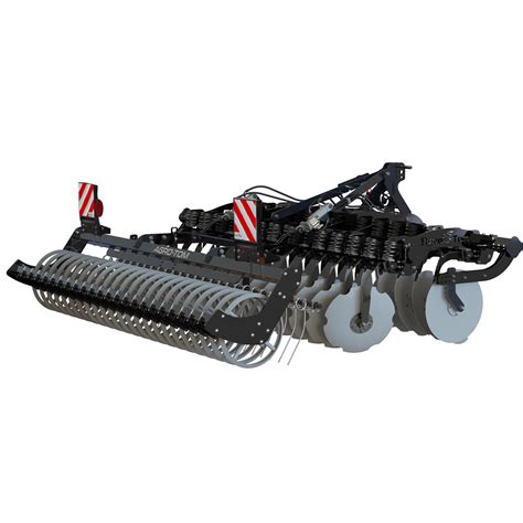 Schemat działania bron talerzowych Agro-Tom, pokazujący kruszenie i mieszanie gleby.