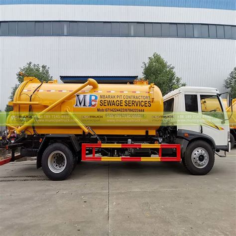 Thematic photo of a modern cesspool emptier truck working