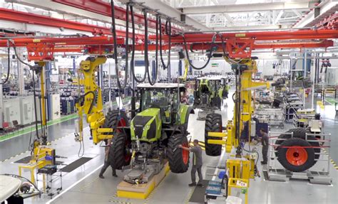 Aerial view of the Claas tractor factory in Le Mans, France