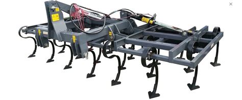 Kultywator KUN SUPER 6m w pozycji roboczej w polu, schemat składania hydraulicznego