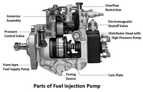 Technical diagram of a rotary fuel injection pump (Delphi/CAV type)