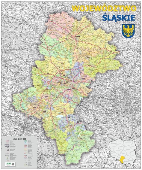 mapa administracyjna Dolnego Śląska z zaznaczonymi kluczowymi miejscowościami