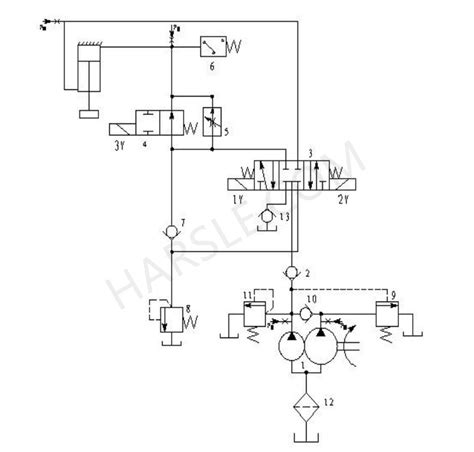schemat układu hydraulicznego z zaznaczonym filtrem
