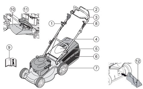 Przekrój boczny kosiarki elektrycznej AL-KO Silver z zaznaczonym systemem mulczowania